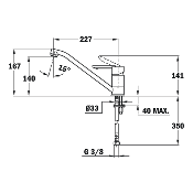 Monomando Giratorio Marca: Teka Modelo: MF2 PROJECT (ML) Color: Cromo