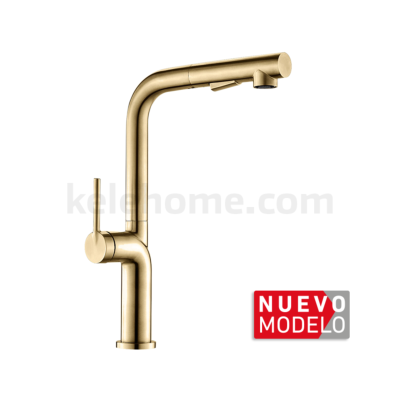 Mezcladora Monomando (33X22cm) Marca: Kele Modelo: KSS1236B-GD Acabado: Acero Inoxidable / Gold