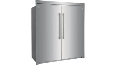 Combo Pareja (3 Pzas) Refrigerador + Congelador + Trim 72" (180 cm) Marca: Electrolux Icon Modelos: EI33AR80WS + EI33AF80WS + TRMKTSS2FL79CON Color: Acero Inoxidable 