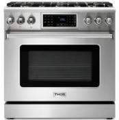 Estufa de Piso a Gas LP 36" (90 cm) Marca: Thor Modelo: TRG3601LP Color: Acero Inoxidable 